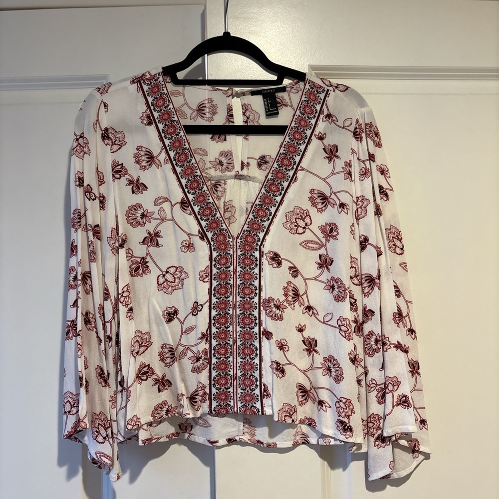 Floral V-Neck Women's Top